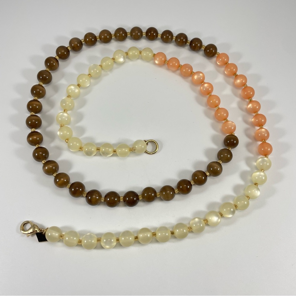Banana Republic Acrylic Moon Glow Glass Cat Eye Beaded Statement Necklace